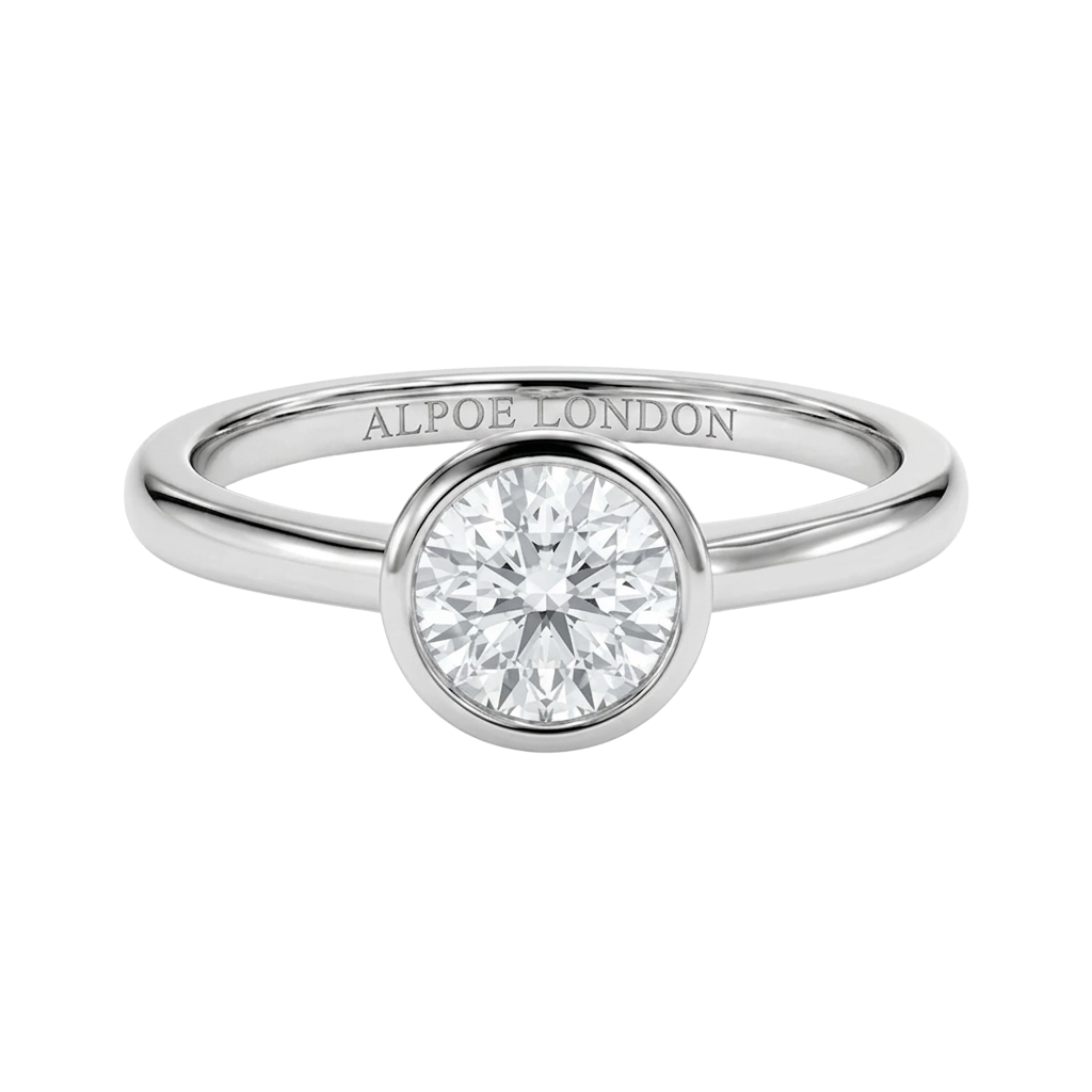 Rubover engagement ring